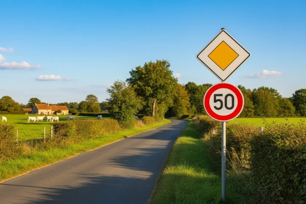 panneau losange jaune