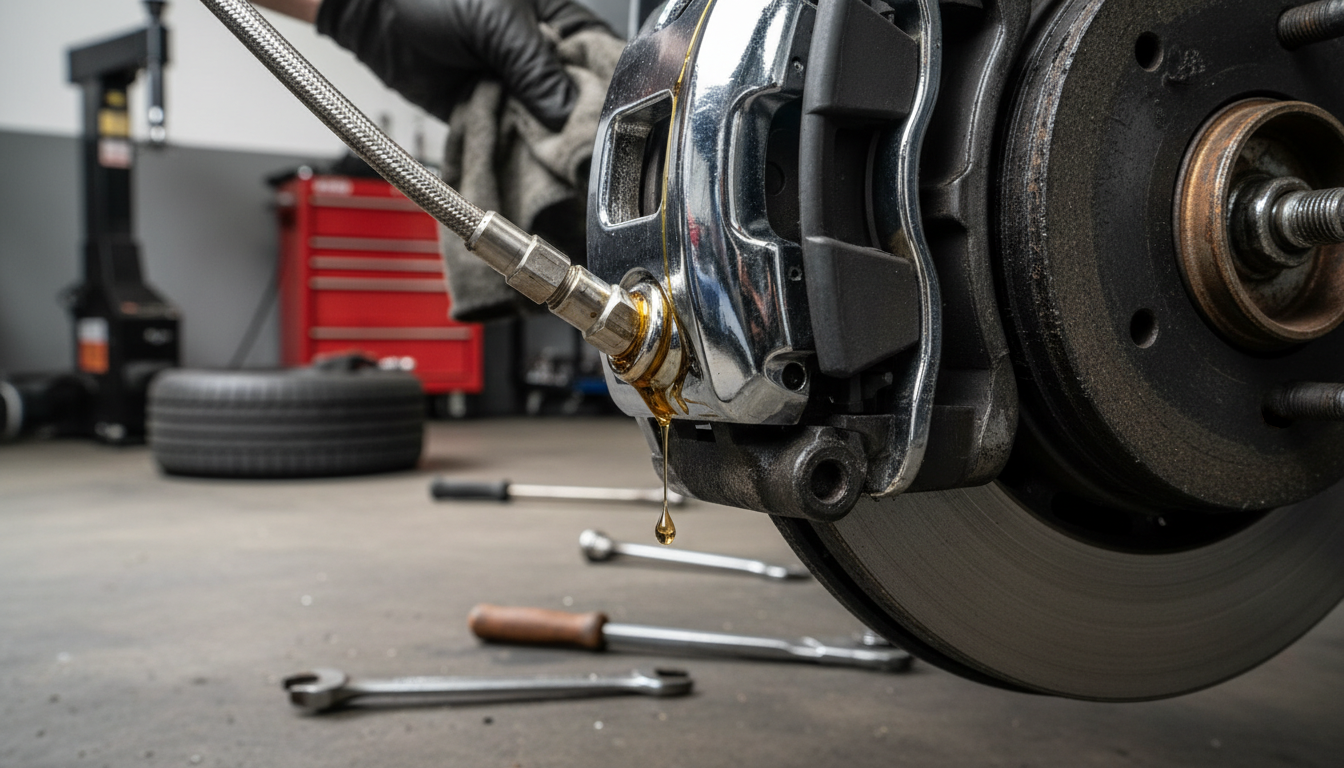 découvrez les symptômes d'une fuite de liquide de frein, les dangers associés et le coût moyen pour la réparation afin d'assurer votre sécurité sur la route.